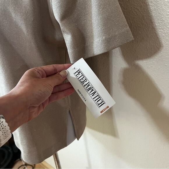 Vintage Deadstock | Peter Popovitch shimmer short sleeve blouse NEW MEDIUM - Picture 4 of 7